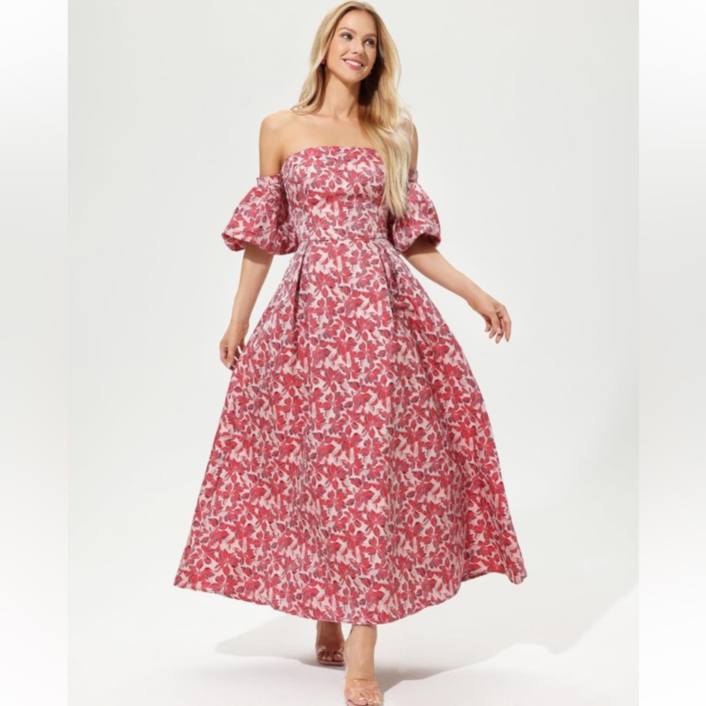 Floral Off-Shoulder Maxi Dress